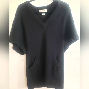 Artisan Women's 100% Pure Cashmere Black Kimono Sleeve Sweater~ Size Large